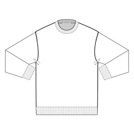 TWO TONE MERINO KNIT SWEATSHIRT