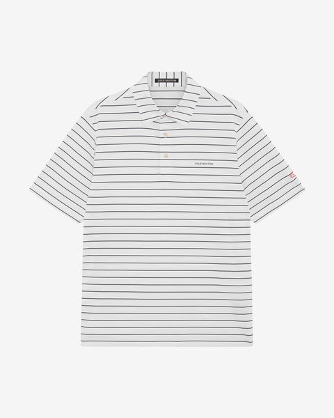 Cole Buxton Golf | Striped Tour Polo | White / Black | Mens