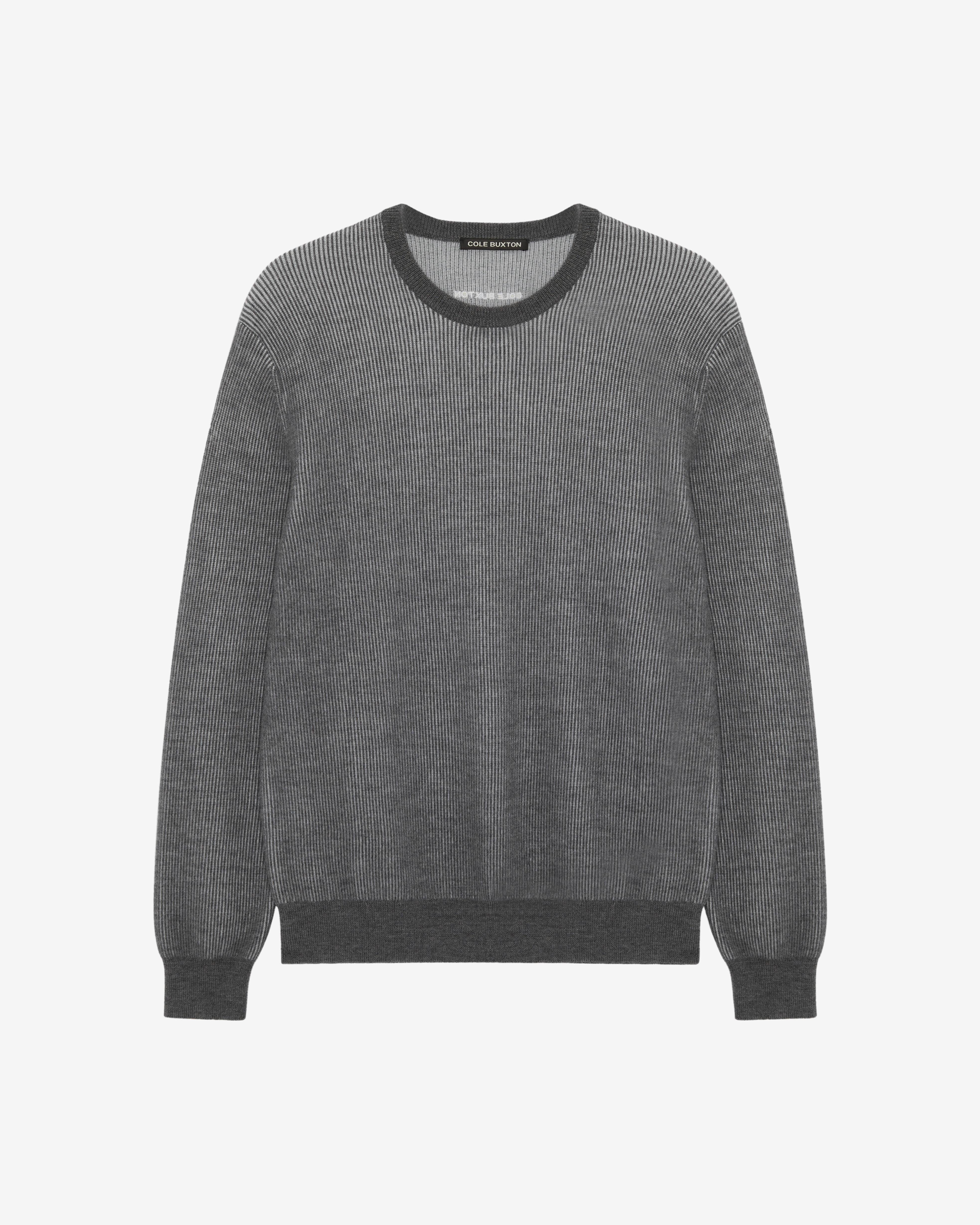 Cole Buxton Golf | Two Tone Merino Knit Sweatshirt | White / Grey 